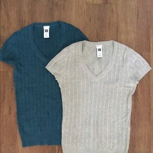 Gap short sleeved sweaters.  Both included.